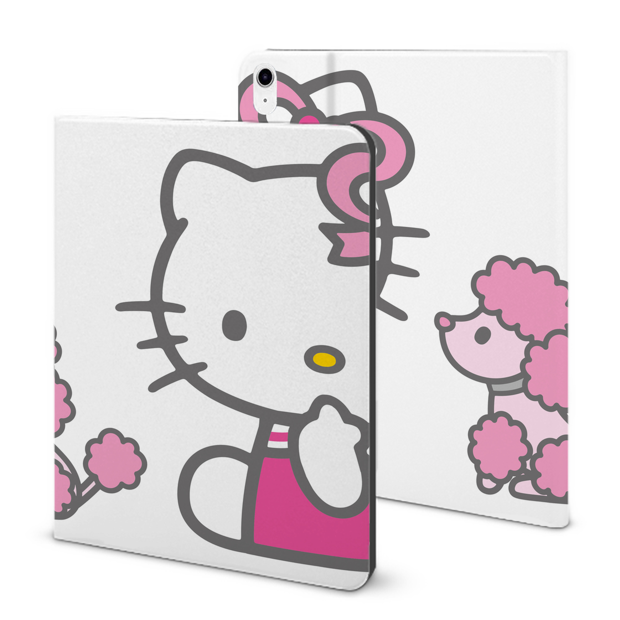 （画像用） Hello Kitty ハローキティ IPad ケース ブック型 PUレザー TPU 耐衝撃 軽量 薄型 ペン収納なし 全面保護 IPad 各モデル対応